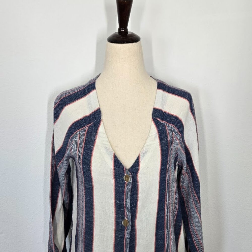 CLOTH & STONE by ANTHROPOLOGIE stripes button down blouse Sz S - Picture 3 of 9